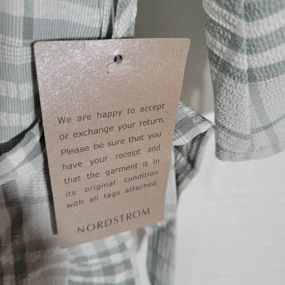 Chelsea28 Gray Plaid Faux Wrap Dress 3/4 sleeve Women's NWT - Picture 13 of 13